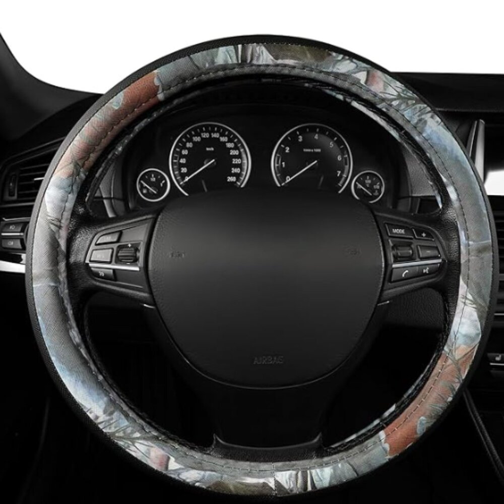 GXT Camo Print Car Steering Wheel Cover Universal 15 inch, Camouflage Car Access